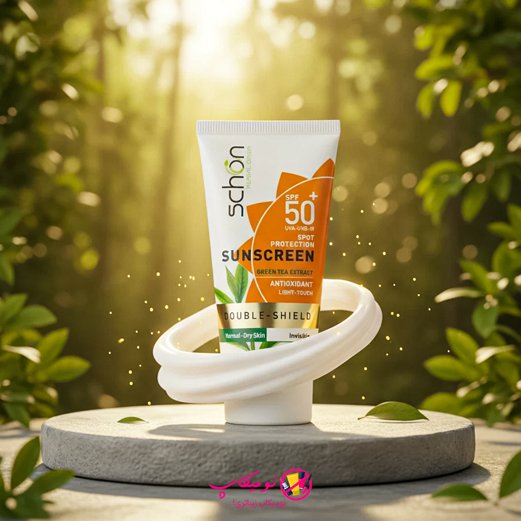 خرید کرم ضدآفتاب دابل شیلد شون SPF50+ بی رنگ 50 میل مناسب پوست خشک و معمولی با تضمین اصالت کالا و ارسال رایگان از نومیکاپ